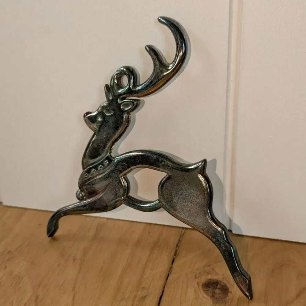 Vintage Gorham Silverplate Rudolph Ornament - 3.5